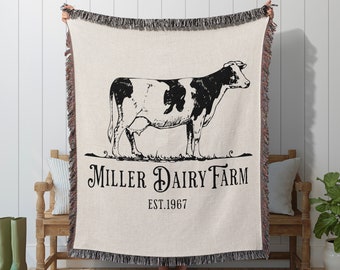 Goodwin Weavers Throw Blanket, Cow/dairy - Etsy