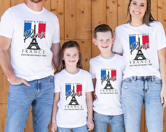 Personalized Paris Family Trip T-Shirt: Eiffel Tower Vacation Tee