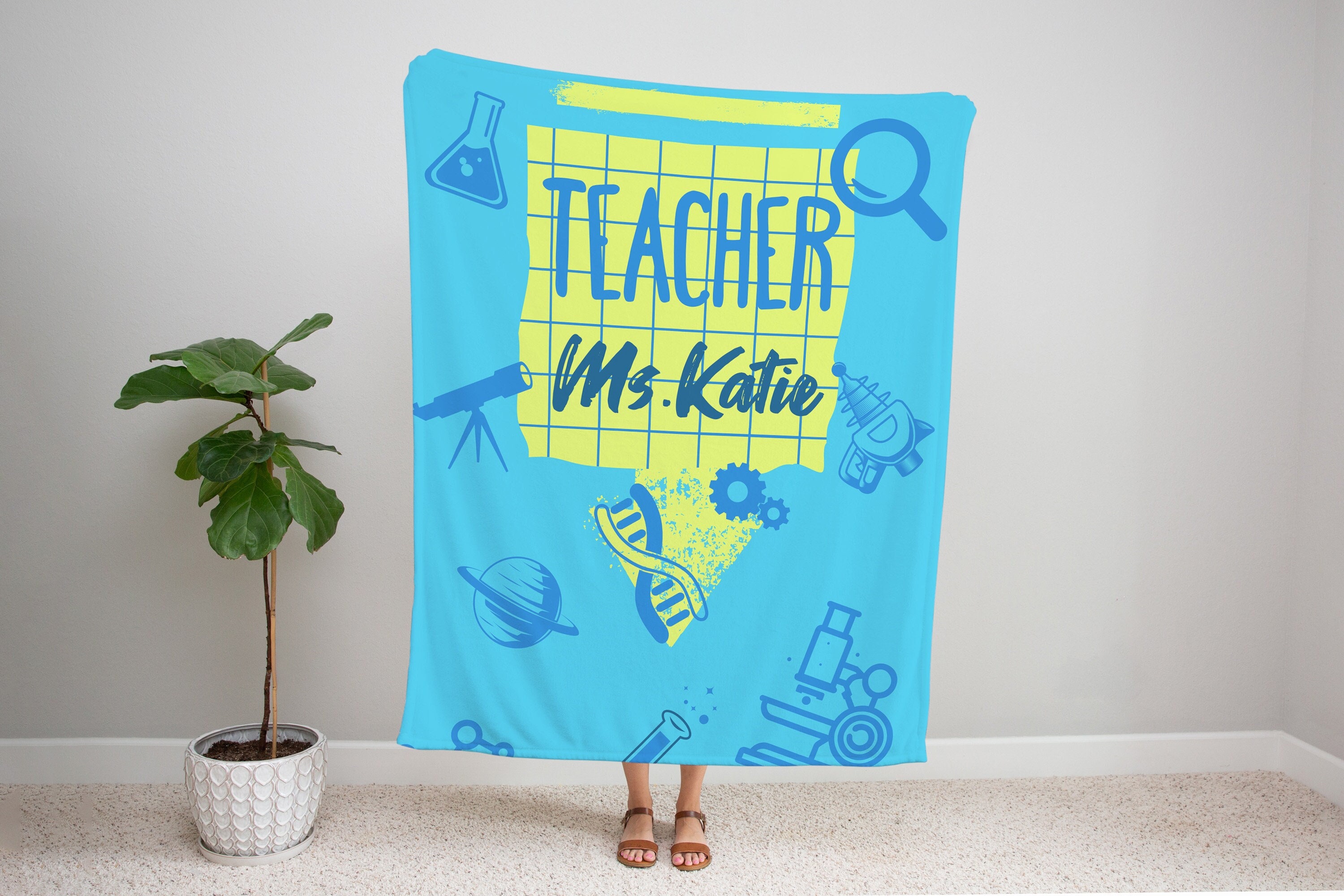 Custom Science Teacher Blanket Science Teacher Appreciation Gift
