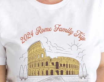 T-shirt di gruppo personalizzata per viaggio di famiglia a Roma T