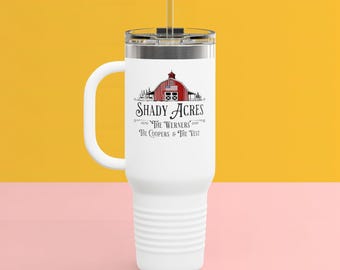 カスタム納屋トラベルマグ納屋農場トラベルタンブラー農場家族ギフト家族お揃いタンブラー納屋マグ祖父母農場ギフト納屋断熱カップ