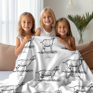 Goat Family Quilted Blanket NCU0NT046 main image 1