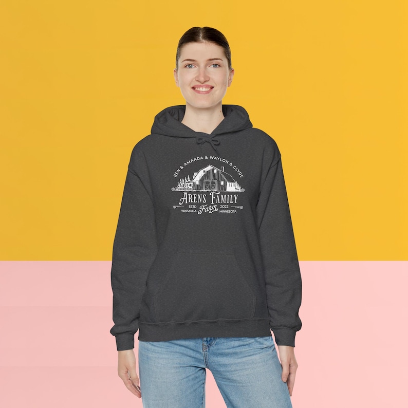 Custom Red Barn Family Farm Hoodie: Personalized Farmhouse Gift - Etsy