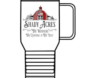 Stainless Steel Travel Tumbler 20oz Custom barn farm travel tumbler farm family gift matching tumbler barn mug farmland gift Insulated cup
