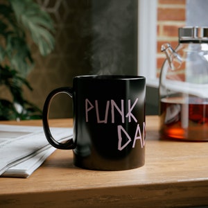 Punk papa 11 oz zwarte koffiemok