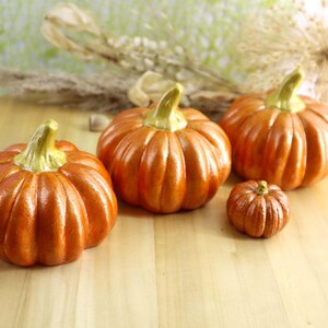 Large decorative pumpkin, cast in concrete, painted, Halloween decoration image 2