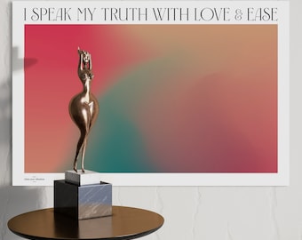 Aura Gradient Art Print, Love & Truth Affirmation (Digital Download)