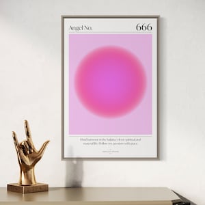 Angel Number 666 Print, Affirmation Wall Art, Gradient Wall Art, Positive Affirmation, Spiritual Wall Art, Digital Download