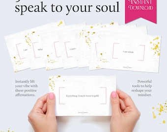 Affirmation Cards Set, Motivational Printable (Digital Download)