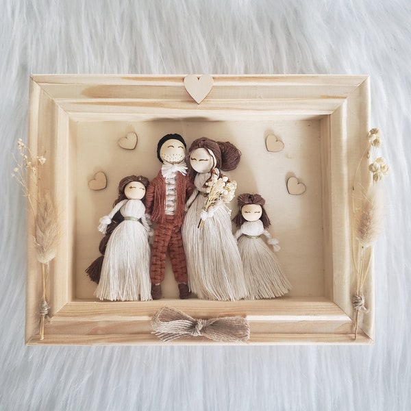 Portrait de famille en poupée macramé personnalisé