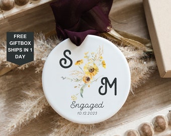 First Christmas Engaged | Christmas Engaged Ornament 2023 | Engagement Ornament Personalized | Custom 1St Xmas Engaged Ornament