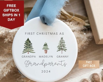 Grandparents Ornament | First Christmas as Grandparents | Family Ornament | Personalized Baby's First Christmas Ornament | First Christmas