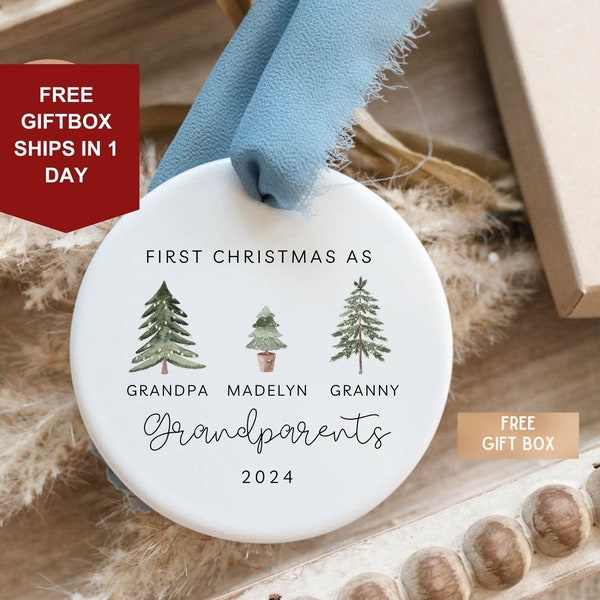 Grandparents Ornament | First Christmas as Grandparents | Family Ornament | Personalized Baby's First Christmas Ornament | First Christmas