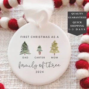 Family of Three Christmas Ornament | Family of 3 | Family Ornament | Personalized Baby's First Christmas Ornament | First Christmas Ornament