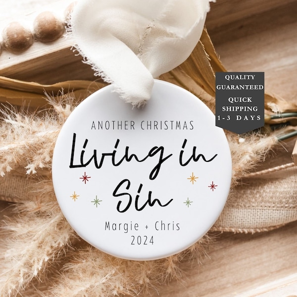 Together Ornament, Living in Sin, Another Christmas Ornament, Christmas Together, 2023, Boyfriend Ornament, Couple Ornament