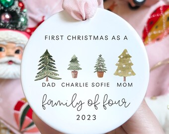 Family of Four Christmas Ornament | Family of 4 | Family Ornament | Personalized Baby's First Christmas Ornament | First Christmas Ornament