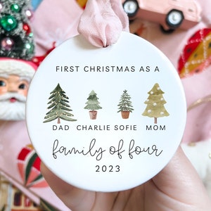 Family of Four Christmas Ornament | Family of 4 | Family Ornament | Personalized Baby's First Christmas Ornament | First Christmas Ornament