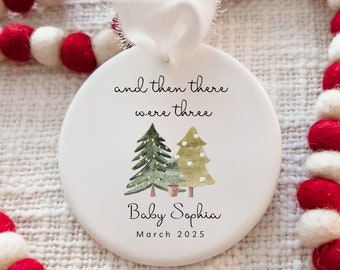 Baby Announcement Ornament | Then there were three| Family of Three Christmas Ornament | Family Ornament | First Christmas Ornament