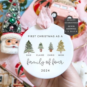 Family of Four Christmas Ornament | Family of 4 | Family Ornament | Personalized Baby's First Christmas Ornament | First Christmas Ornament