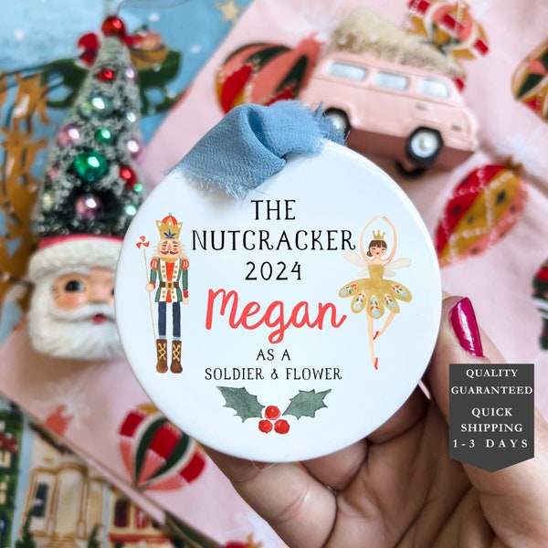 Nutcracker Personalized Ornament | Ballerina Ornament 2023 | Name Ornament | Cute Girl Ornament | Personalized Christmas Ornament
