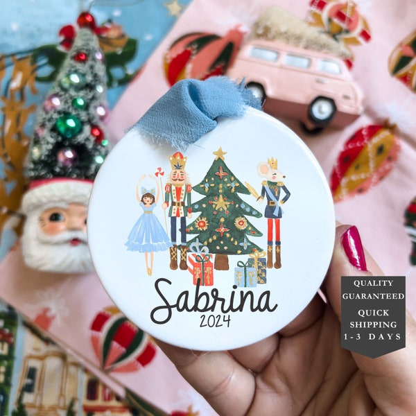 Nutcracker Personalized Ornament | The Nutcracker Ornament 2023 | Name Ornament | Cute Girl Ornament | Personalized Christmas Ornament