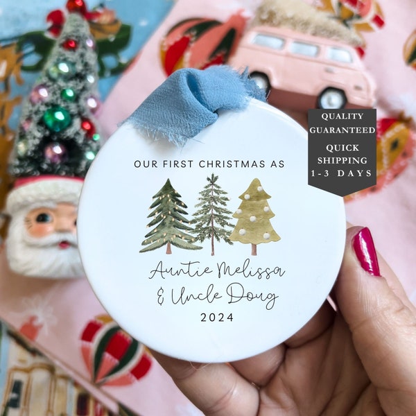 Aunt & Uncle Ornament | First Christmas as Auntie | Family Ornament | Personalized Baby's First Christmas Ornament | First Christmas