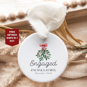 Engaged Christmas Ornament | Engagement Ornament | Custom Ornament | Personalized First Christmas Engaged | Engagement Ornament Gift