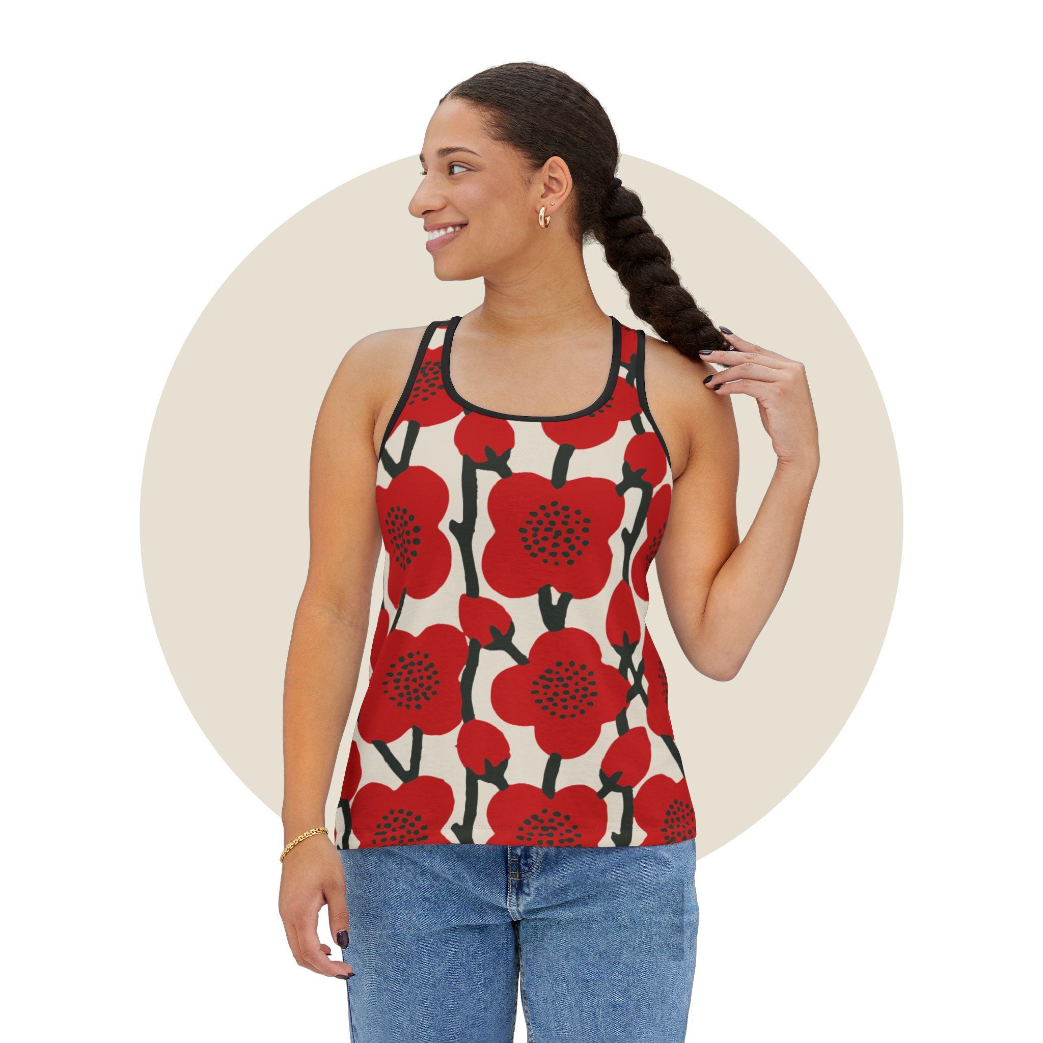 トップス sahara Drawstring Flower Motif Camisole sahara Drawstring Flower Motif Camisole