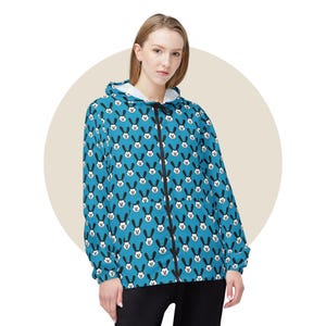 Oswald the Lucky Rabbit Turquoise Windbreaker Jacket (AOP), Oswald jacket, Oswald coat, Oswald Shirt