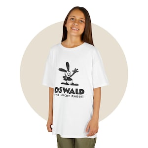 Oswald the Lucky Rabbit Kids Tee, Oswald Fan Gift, Theme Park Shirt, Shirt for Oswald fan, Vintage cartoon character shirt, fun kids tee