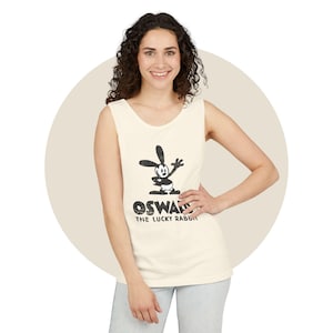 Oswald the Lucky Rabbit Unisex tank Comfort Colors, Theme Park Apparel, Everyday Wear, Oswald Fan Gift, Vintage character top