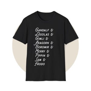 The Fellowship Unisex Softstyle T-Shirt, wizard shirt, dwarf shirt, elf shirt, halfling shirt