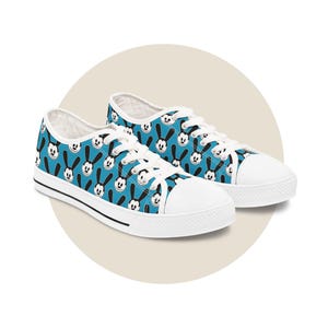Low Top Sneakers, Oswald the Lucky Rabbit, Vintage Basketball Shoe Look, Custom Unique Design, Casual Wear