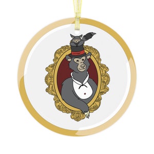 Henry the Bear and Sammy Glass Ornament