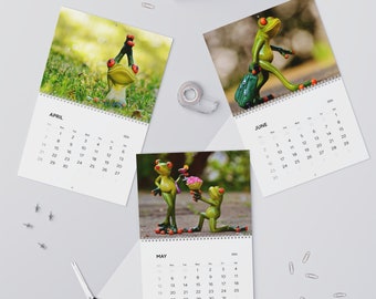 Cute and Funny Frogs Wall Calendar (2024)