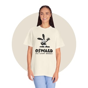 Oswald the Lucky Rabbit Distressed Unisex Garment-Dyed T-shirt, Vintage Tee, Theme Park Apparel, Everyday Wear, Oswald Fan Gift
