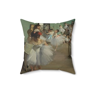 The Dance Class by Degas Spun Polyester Square Pillow