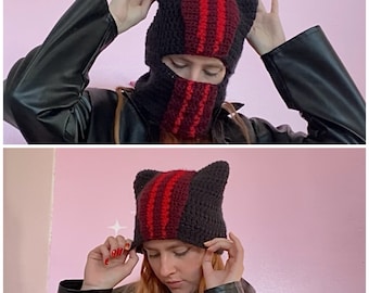 Twenty One Pilots inspiró el sombrero Clancy / gorro de gato de ganchillo / pasamontañas hecho a mano