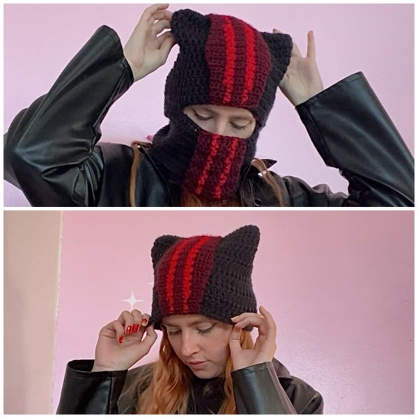 Twenty One Pilots Inspired Clancy Hat | Crochet Cat Beanie | Handmade Balaclava