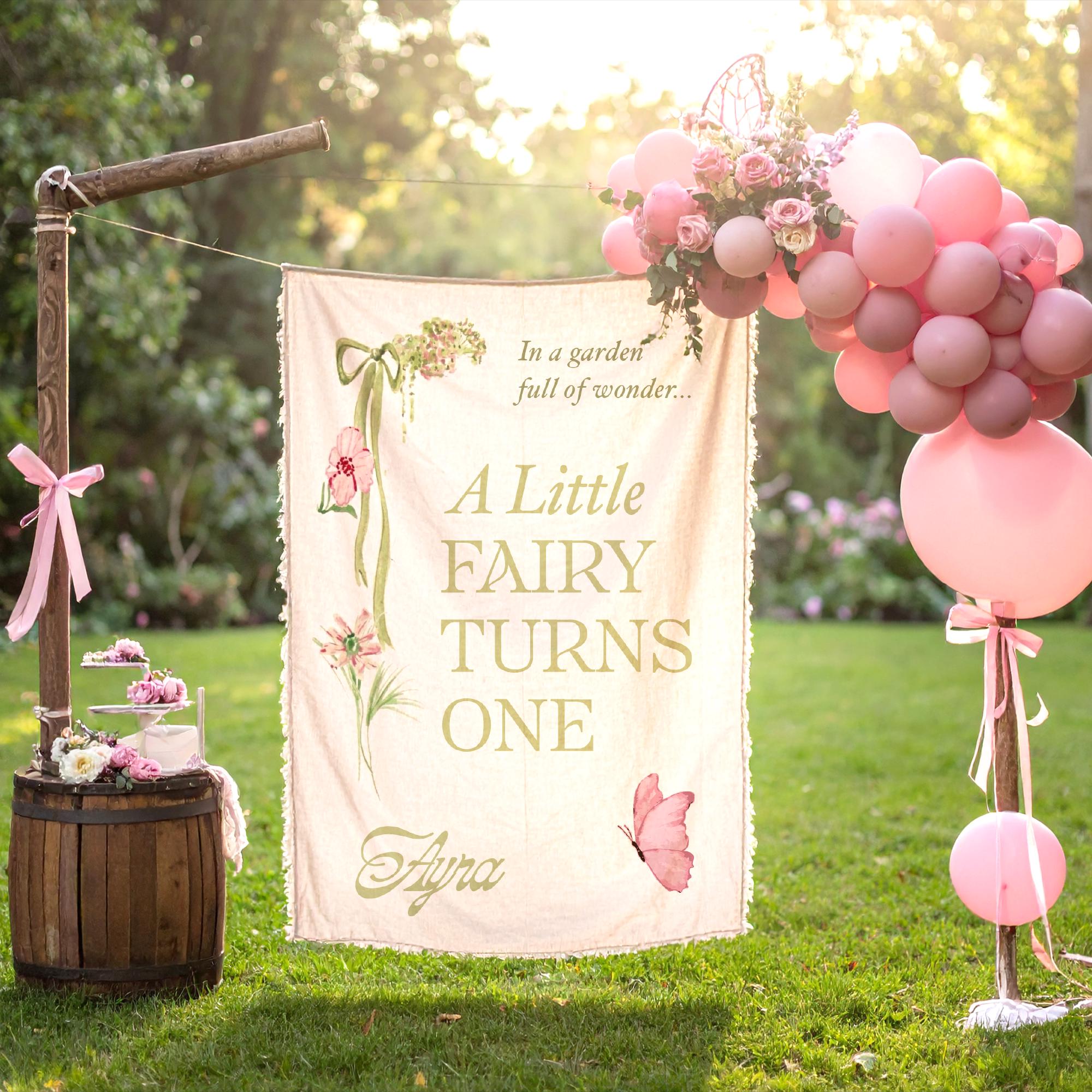 Personalised Fairy Birthday Banner - Pink Paper Decoration For Girls' Parties (6ft) 8 thumbnail image