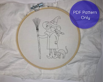 Digital PDF Pattern Halloween Costumed Kids | PDF pattern | Instant Download | Hand Embroidery Pattern | Halloween Embroidery