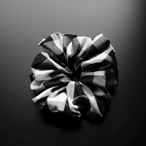 Gingham Scrunchie - Handmade, Oversized, XXL, Satin, Hair Accessories, Stocking Stuffer