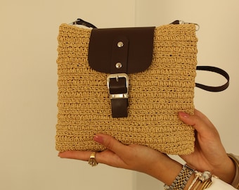 Straw Summer clutch, handmade raffia bag, natural bag, straw purse,evening clutch, vintage straw bag, women accessory, bohemian bag