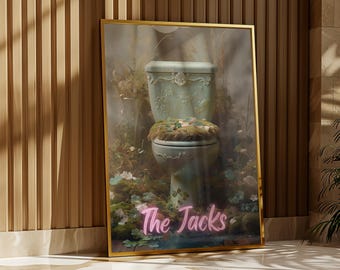 Whimsical Floral Toilet Print | Irish Bathroom Humor | The Jacks | The Toilet | Batroom Poster | Ireland  (Digital Download)