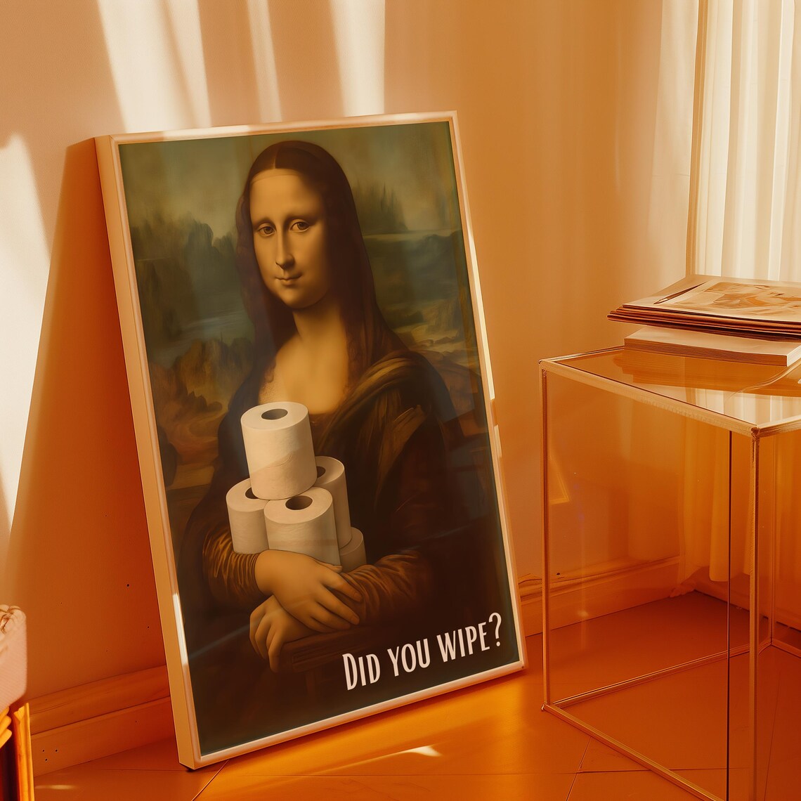 Digital Download - Funny Bathroom Wall Art | Mona Lisa Toilet Humor ...
