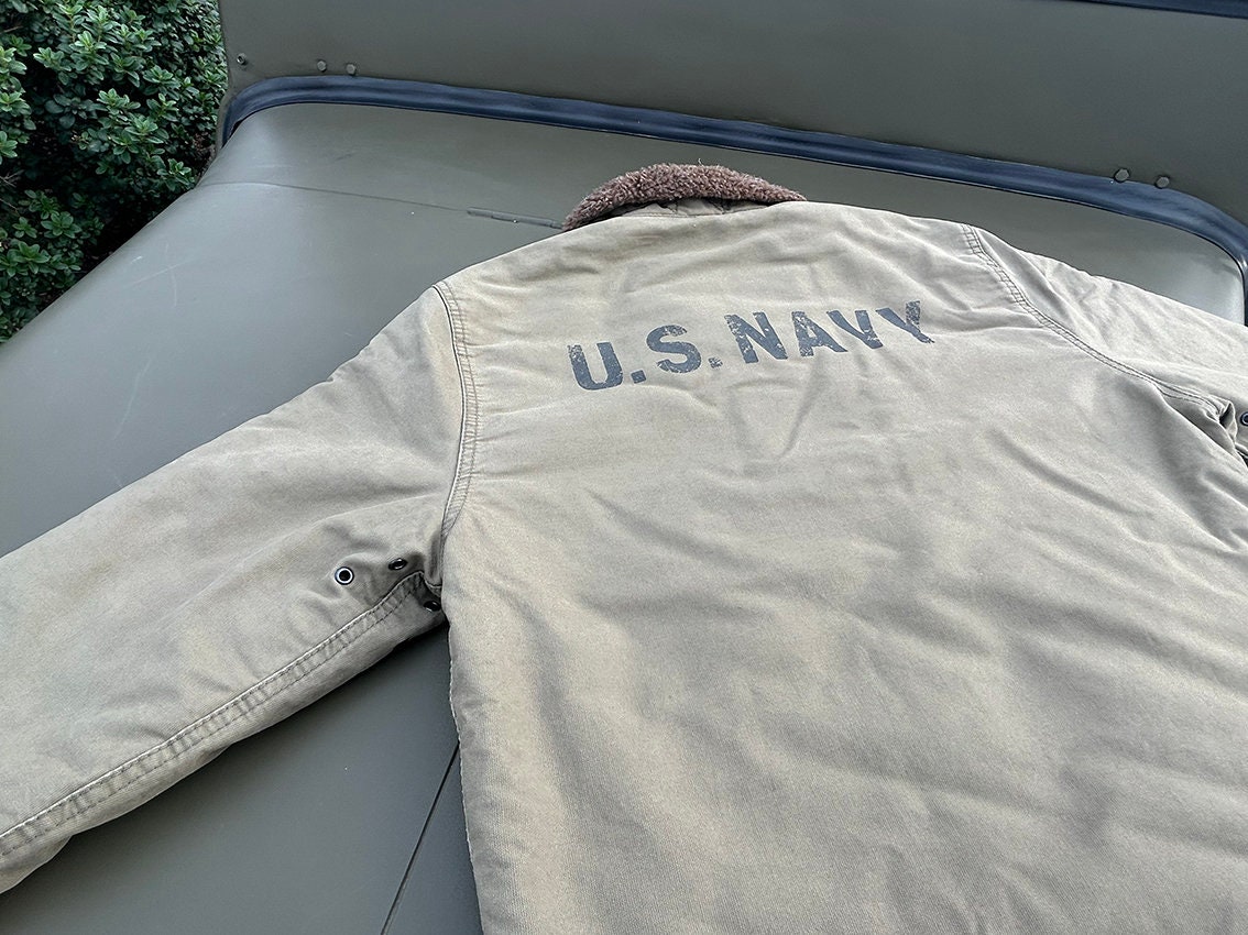 US NAVY - N1 Deck Jacket - Khaki - Etsy