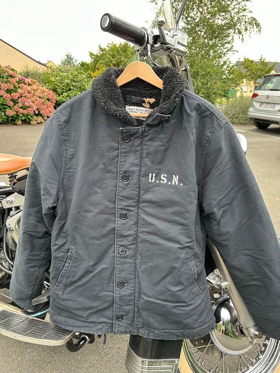 US NAVY - N1 Deck Jacket - Dark Blue - Etsy