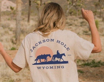 Comfort Colors Jackson Hole Shirt, Wyoming Shirt, Grand Teton National Park Shirt, Hiking Shirt, Camping Shirt, Wyoming Vacation Shirt