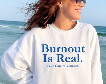 Sudadera de autocuidado, sudadera de agotamiento mental, cuídate a ti mismo, sudadera con capucha de autocuidado, camisa de salud mental, sé amable con tu mente