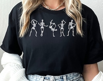 Camisa de esqueletos de baile, camisa de esqueleto de Halloween, camisa de Halloween, camisa de Halloween divertida, camiseta de esqueleto, camisa de calavera, temporada espeluznante